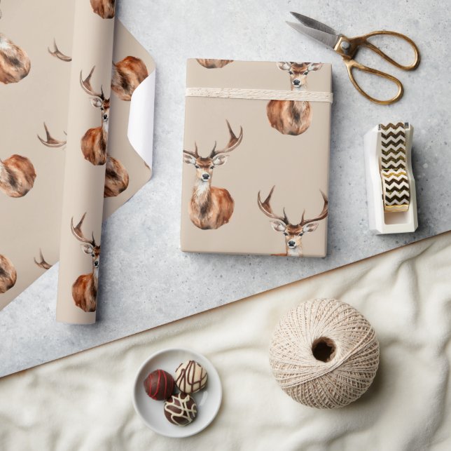 Papier Cadeau Nature Deer Vacances fauniques (Artisanat)