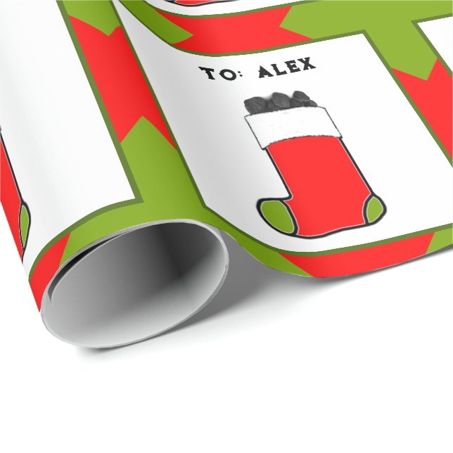 Papier Cadeau Naughty Boy Christmas (Coin rond)