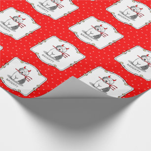 Papier Cadeau Naughty Devil Old English Sheepdog (Gris 1)