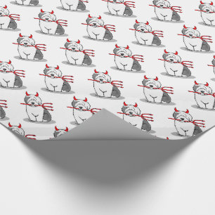 Papier Cadeau Naughty Devil Old English Sheepdog (Gris 1)