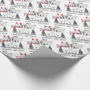 Papier Cadeau Naughty & Nice Old English Sheepdogs (Grey 1)