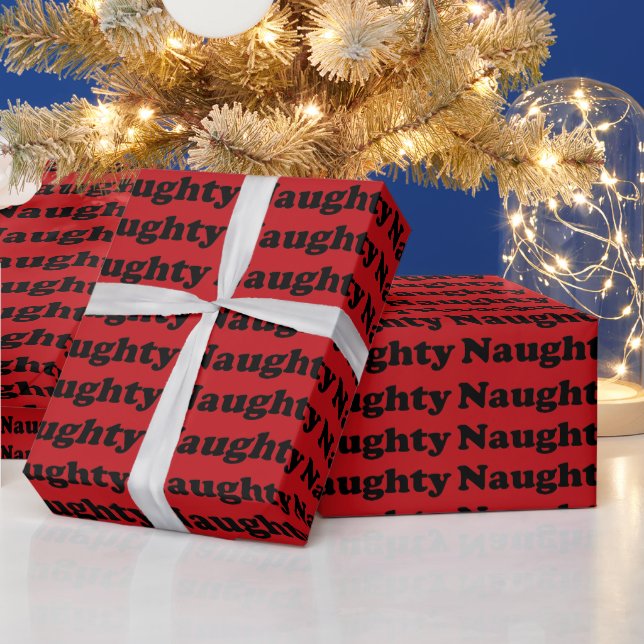 Papier Cadeau Naughty rouge & noir motif drôle cadeau mignon (Vacances)