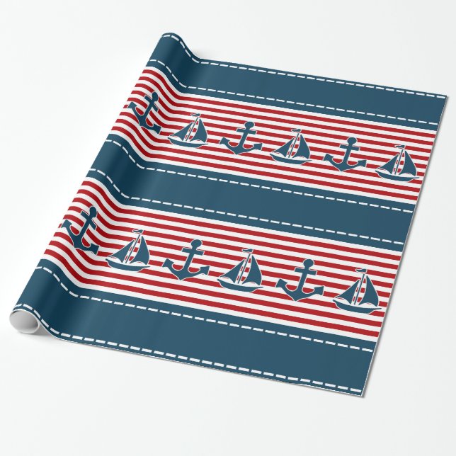 Papier Cadeau Nautical design (Déroulé)