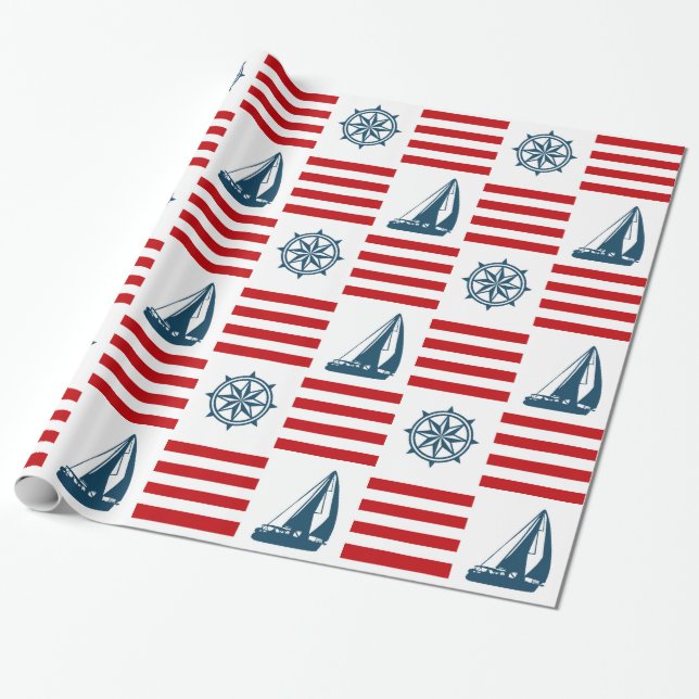 Papier Cadeau Nautical design (Déroulé)