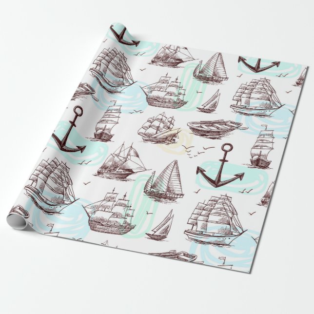 Papier Cadeau Nautique (Déroulé)