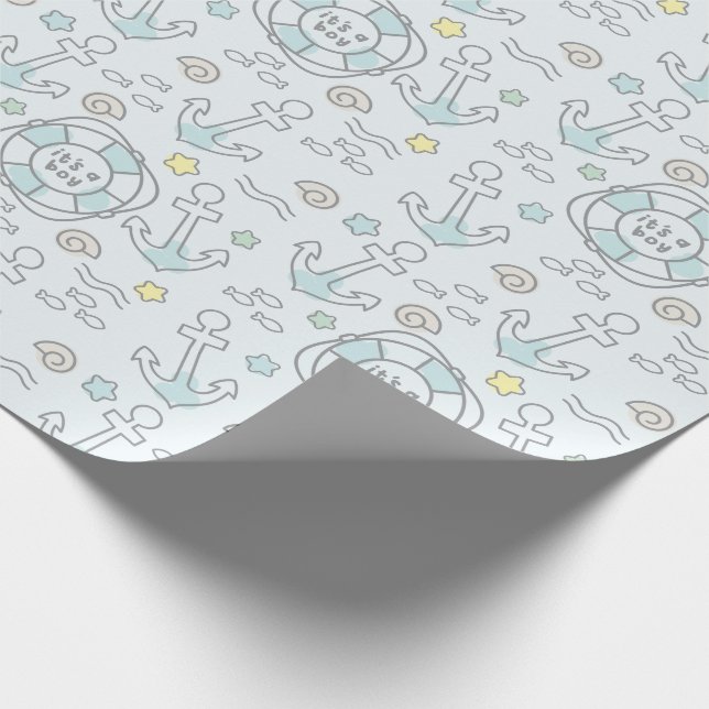 Papier Cadeau Nautique C'est un papier d'enveloppement pour garç (Coin)