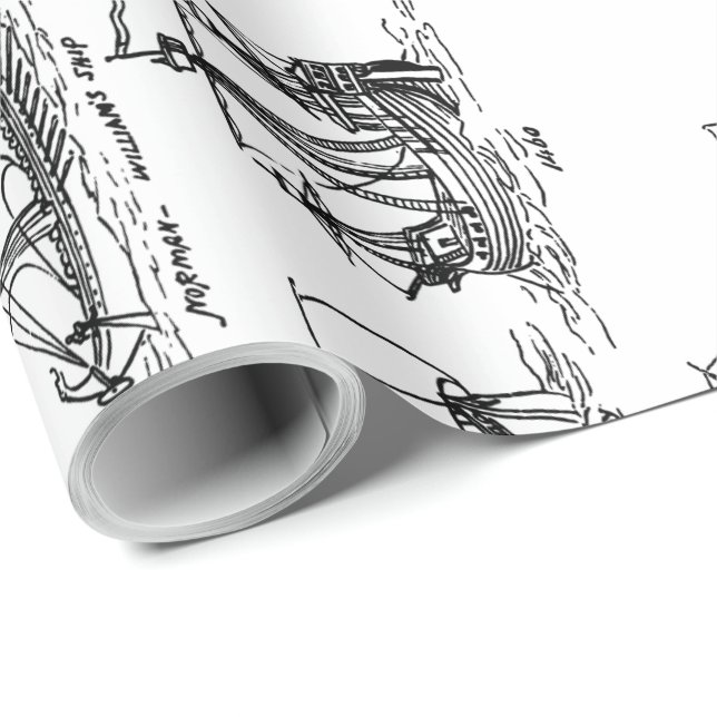 PAPIER CADEAU NAVIRE D'ANCIEN (Coin rond)