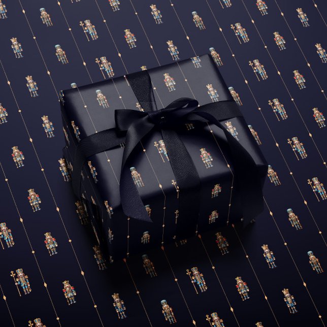 Papier Cadeau Navy blue classic nutcracker wrapping paper (Créateur téléchargé)