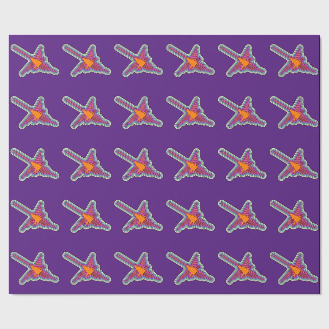 Papier Cadeau Nazca Hummingbird Pérou Dessin Sur Purple (Couture)