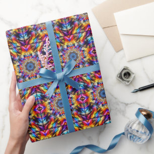Papier Cadeau Neon Kaleidoscrope Abstraite