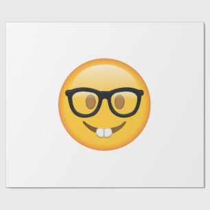 Papier Cadeau Nerd avec lunettes - Emoji