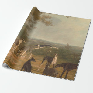 Papier Cadeau Neuf Gryhounds Dans Un Paysage Jacques Laurent