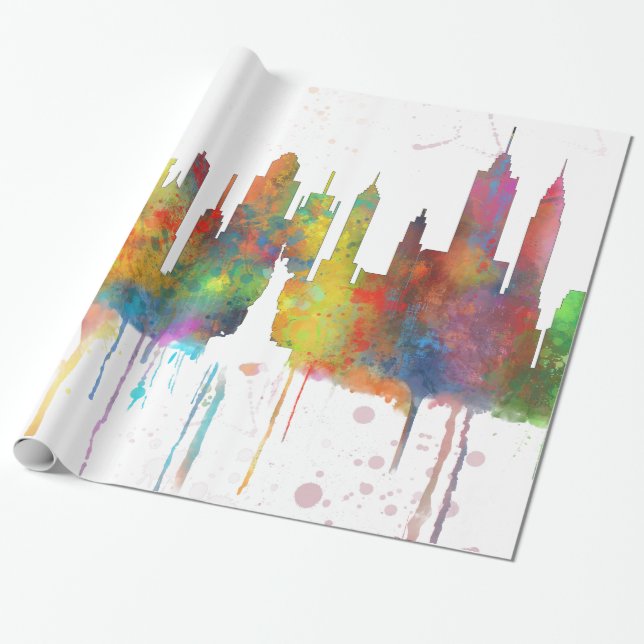 Papier Cadeau NEW YORK, HORIZON de NY - papier d'emballage (Déroulé)