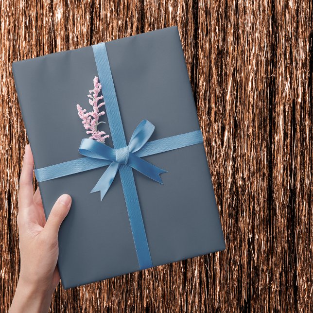 Papier Cadeau Newburyport bleu couleur solide (Créateur téléchargé)