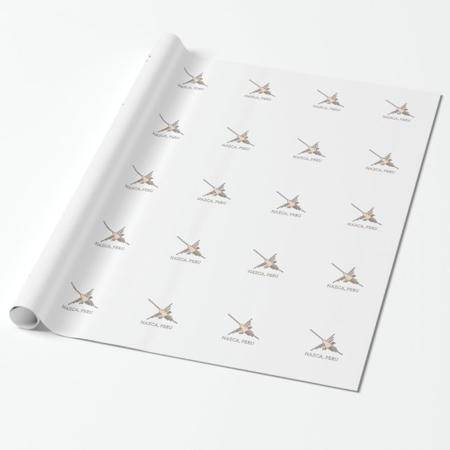 Papier Cadeau Newsprint de Nazca Hummingbird (Déroulé)