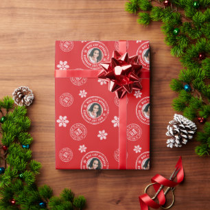 Papier Cadeau NICE LIST APPROUVÉ + Photo Fun Christmas Holiday