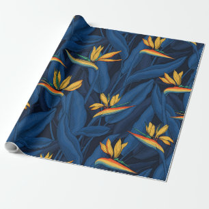 Papier Cadeau Night bird of Paradise garden 2