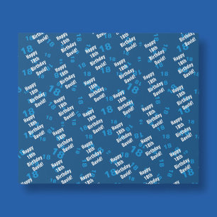 Papier Cadeau N'importe quel âge et nom anniversaire heureux per