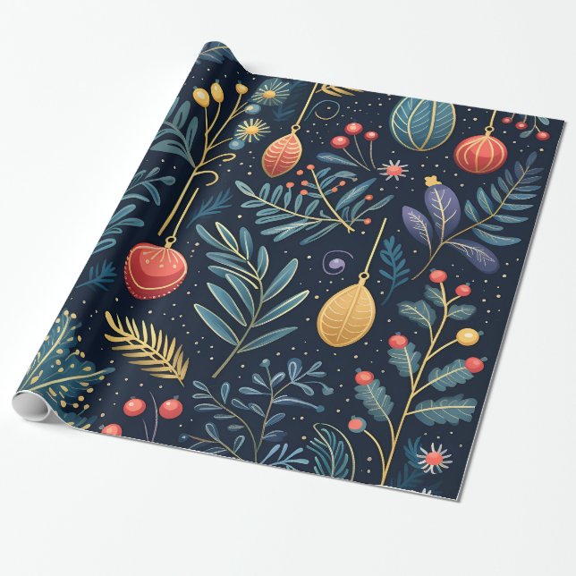 Papier Cadeau Noël 30 pouces x 6 pieds Gloss (Déroulé)