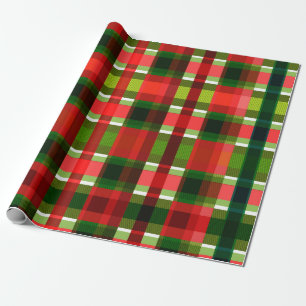 Papier Cadeau Noël À damiers Carrés Buffalo Plaid