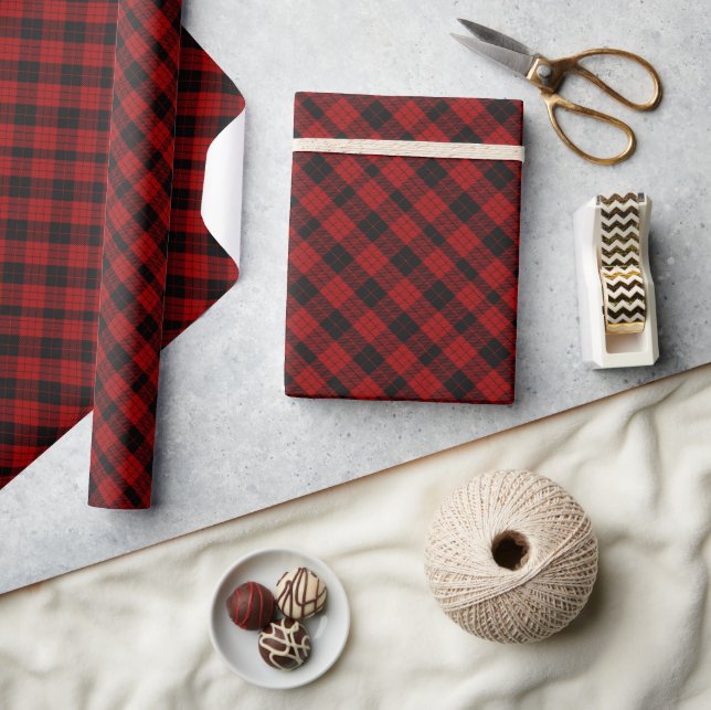 Papier Cadeau Noël à damiers motif Red Buffalo Plaid (Artisanat)