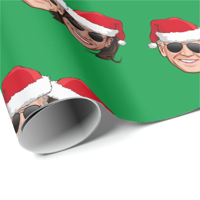 Papier Cadeau Noël à Joe et Kamala Aviator (Coin rond)
