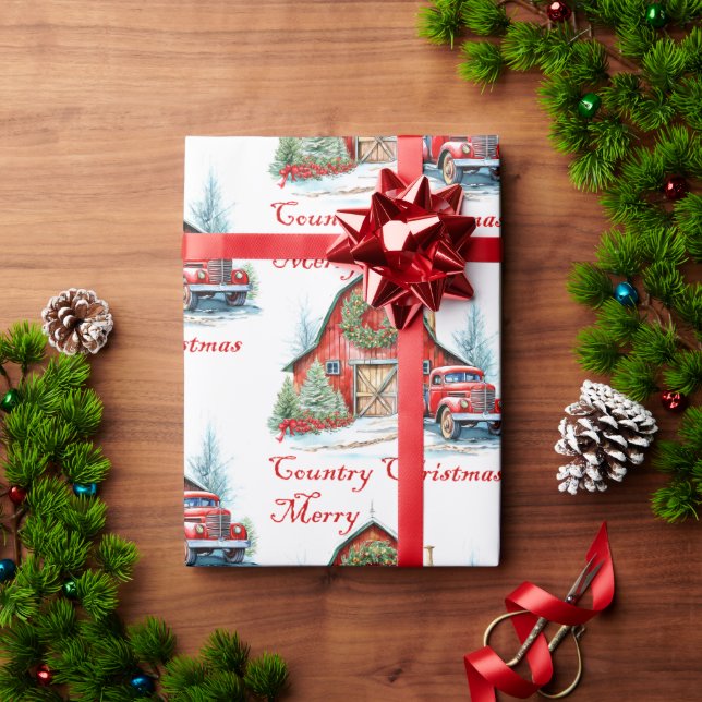 Papier Cadeau Noël à la campagne (Cadeau de vacances)