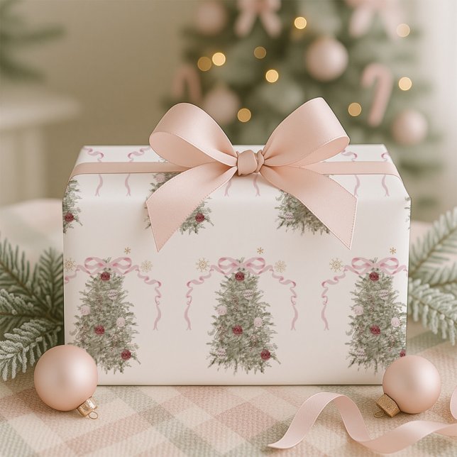 Papier Cadeau Noël à la corneille rose (Créateur téléchargé)