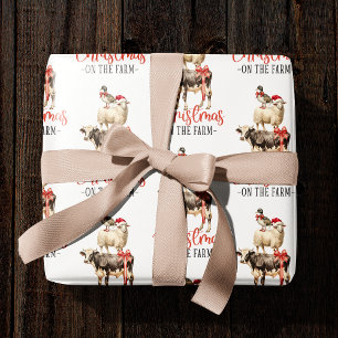 Papier Cadeau Noël à la ferme Barnyard animal
