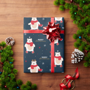 Papier Cadeau Noël à l'ours polaire