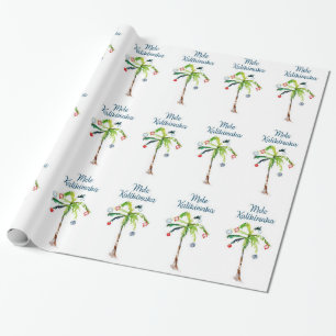 Papier Cadeau Noël à Mele Kalikimaka Palmier