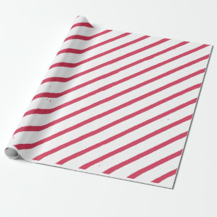 Papier Cadeau Noël à rayures blanches et rouges
