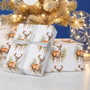 Papier Cadeau Noël à Whitetail Buck Forest