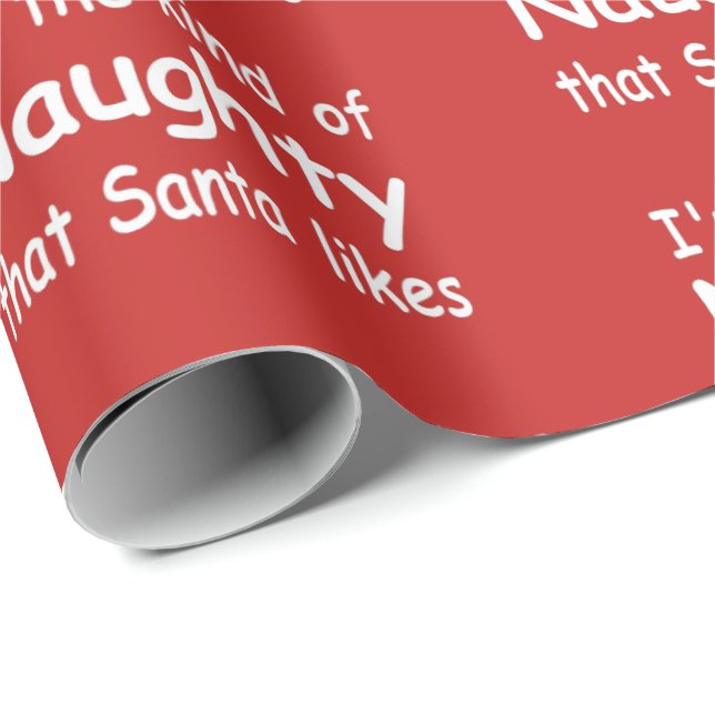 Papier Cadeau Noël adulte drôle je suis les goûts vilains de (Coin rond)