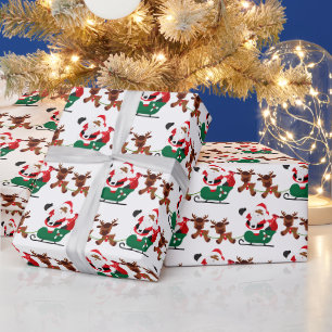 Papier Cadeau Noël africain-américain Père Noël