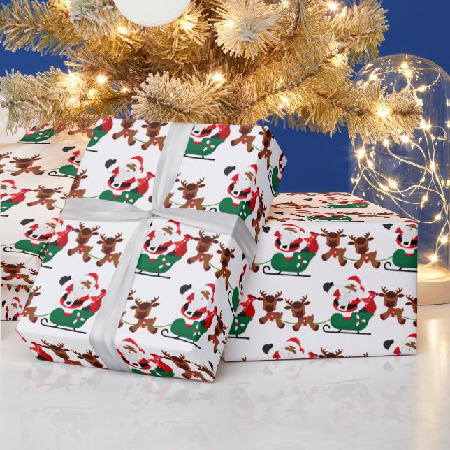 Papier Cadeau Noël africain-américain Père Noël (Vacances)