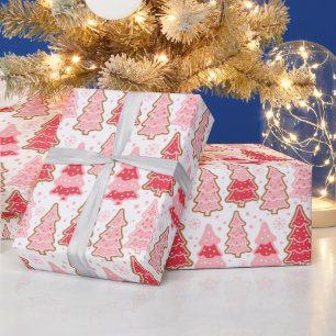 Papier Cadeau Noël Arbres Snowflakes Pois Noël