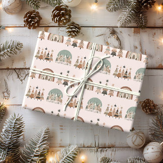 Papier Cadeau Noël Arc-en-Ciel Bohème