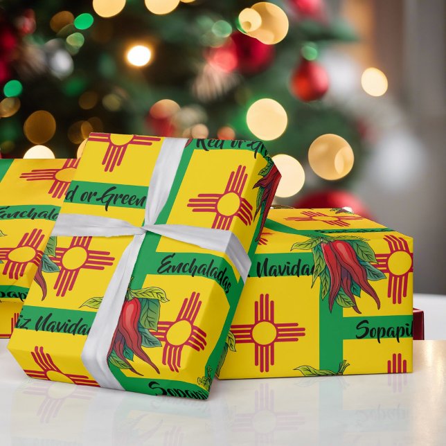 Papier Cadeau Noël au Nouveau-Mexique Odeurs Le Chili Enchiladas (Créateur téléchargé)