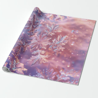 Papier Cadeau Noël aux flocons de neige de lavande