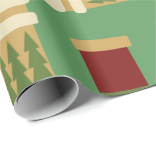 Papier Cadeau Noël avec Arrière - plan vert
