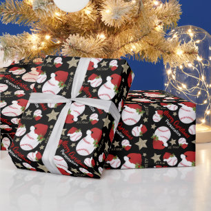 Papier Cadeau Noel Baseball All Star - Personnaliser