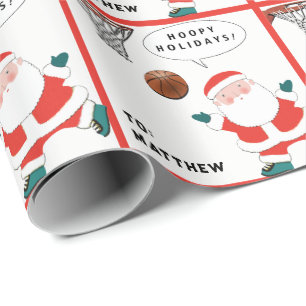 Papier Cadeau Noël Basket-ball Drôle