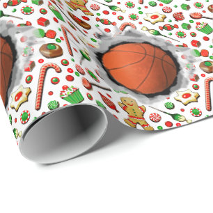 Papier Cadeau Noël Basket-ball Fêtes
