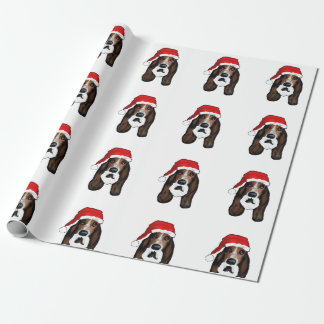 PAPIER CADEAU NOËL BASSET HOUND