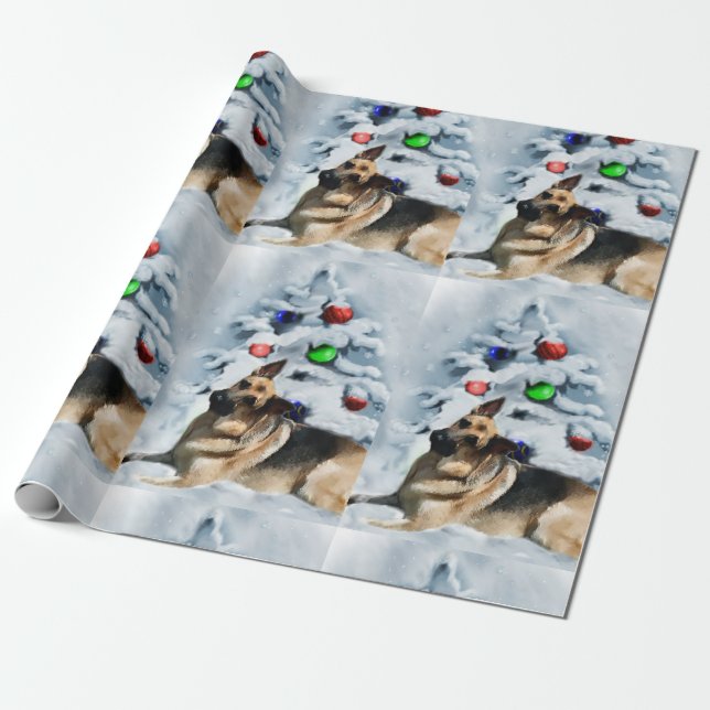 Papier Cadeau Noël berger allemand (Déroulé)