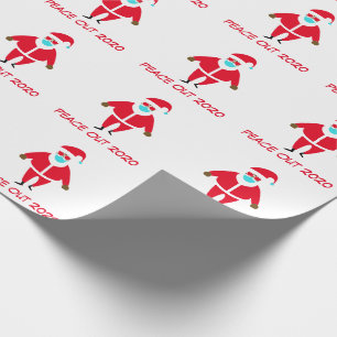 Papier Cadeau Noël Black Père Noël visage Masque Paix Sortie 202