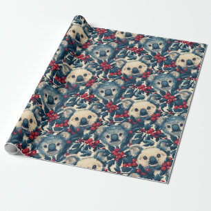 Papier Cadeau Noël Blue Koalas