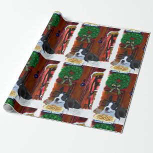 Papier Cadeau Noël Boston Terrier