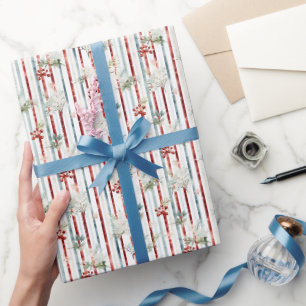 Papier Cadeau Noël botanique Shabby Rustic Watercolor